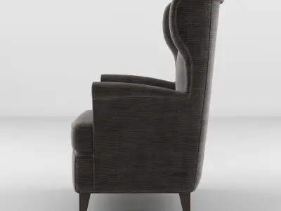 Armchair 2 wingback chair 3D model