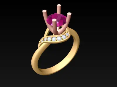 Diamond Ring - Womens Rings - N762958 3D print model
