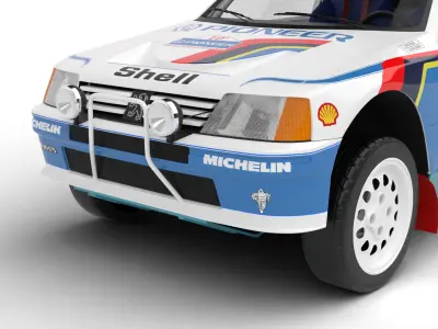 Peugeot 205 T16 Grand Raid Paris Dakar 1988 3d model 3D model