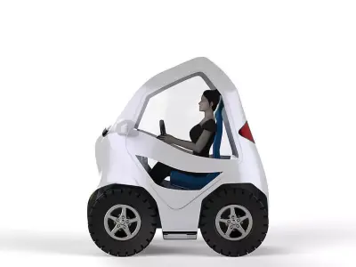 Electric City Car for a GIRL Free 3D model