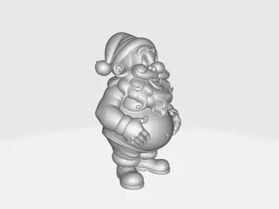 Cute Chubby Santa Claus Jolly Christmas Figurine Holiday 3D print model