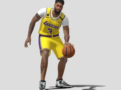 3D Rigged Anthony Davis NBA Low-poly 3D model