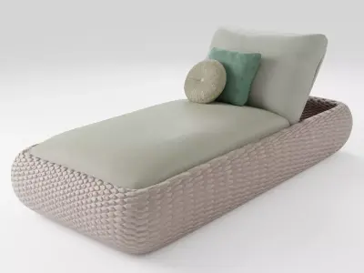 Soft chaise lounge in modern style 3D model