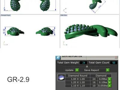 Solitaire Women Earring 3dm STl OBJ FBX Render Details 3D print model