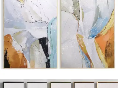 Plaster Two Photo Frame 146 Low-poly 3D model