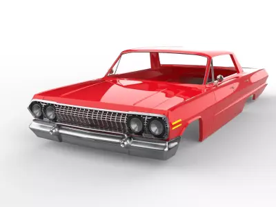 Chevrolet Impala 1963 4 door Hardtop Sport Sedan 3D print model