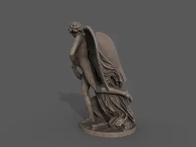 Amor and Psyche statue  Low-poly 3D model