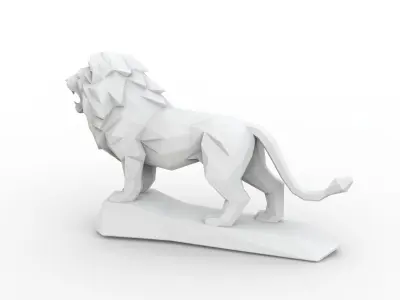 Low Poly Lion Statue 3D Print 3D print model