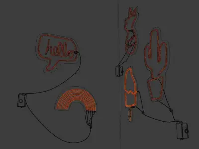 Summer vibe Neons Free low-poly 3D model