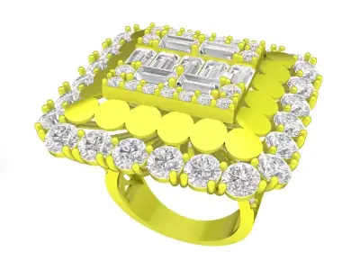 A7956 Italy Diamond Fashion Women Ring 3D Model 3D print model