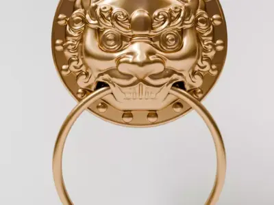 Chinese-style retro door knocker high-poly asset pack 3D print model