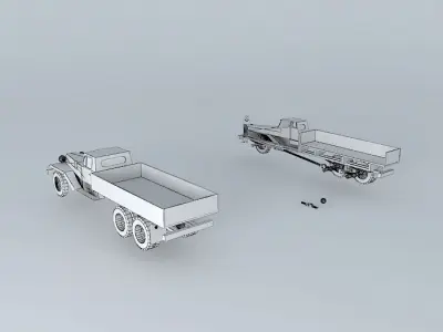 Old Soviet style truck Free 3D model