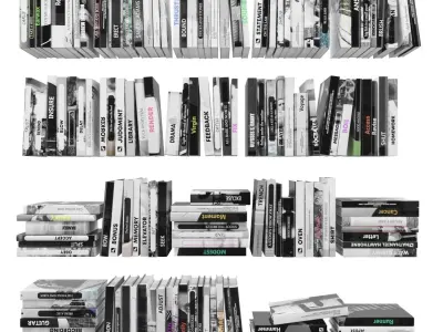 Books 150 pieces 2-6-3 Low-poly 3D model