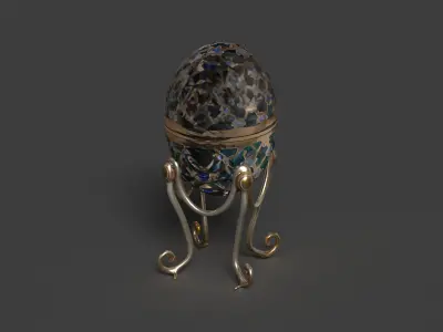 Russian Faberge egg  Low-poly 3D model