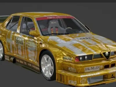 Alfa Romeo Racing Car Low-poly 3D model