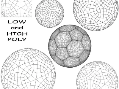 Soccerball blue white Low-poly 3D model