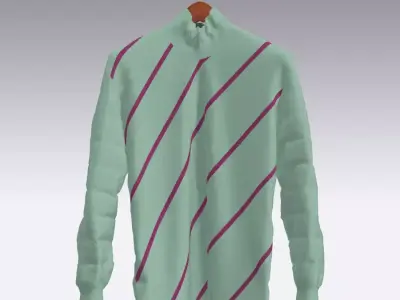 Sweater with stripes Low-poly 3D model