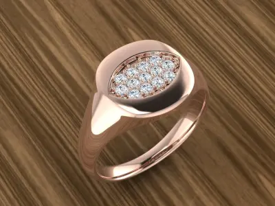 Diamond Jewelry Ring 3D print model