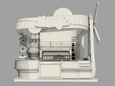 Kiosk  Booth Exhibition Stand a89 3D model