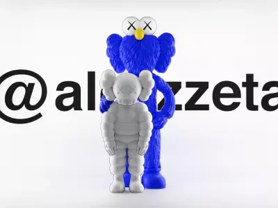 Kaws BFF x What Party Textured Low-poly 3D model