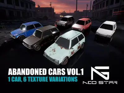 Abandoned Cars Vol1 Low-poly 3D model