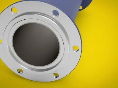 Welded tube with flange 3D model