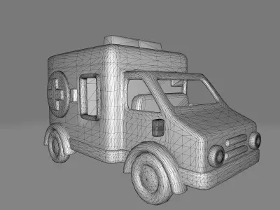 Ambulance car Low-poly 3D model