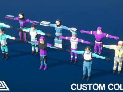 LOWPOLY - Winter Sports Low-poly 3D model