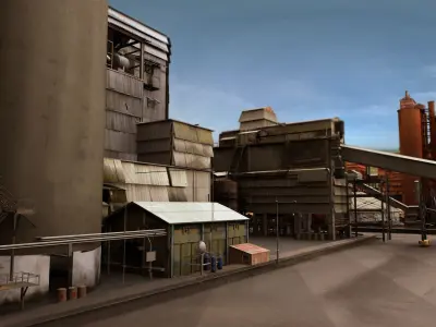 factory mill building 3d model 3D model