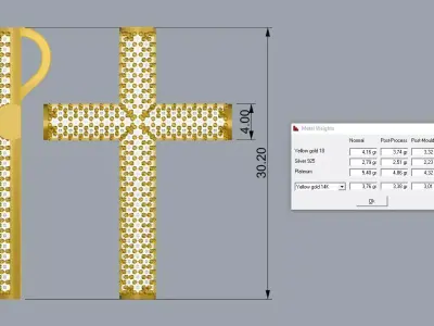 Cross Elegant Brand Jewelry Gold 3D print model