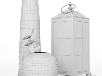 Decorative set01 3D model purchase