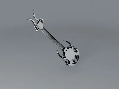 Green Meanie guitar Free 3D model