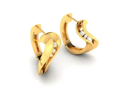 Women Diamond Earrings 3D print model buy