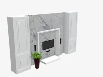 Deco TV Wall PBR 3D model