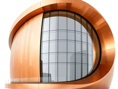 Modern Copper Building model pack Low-poly 3D model