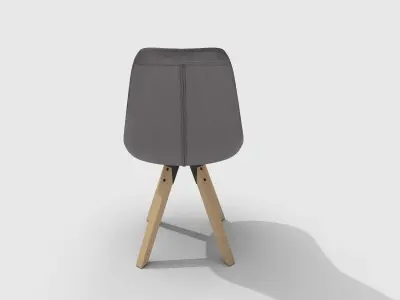 Chair with wooden legs 3D model