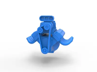Engine V8 for vintage dragster Version 4 Scale 1 to 25 3D print model