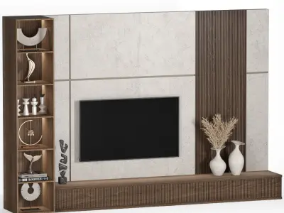 TV wall set03 3D model