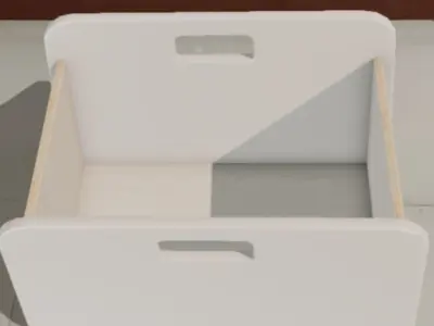 BacUp1Box White Low-poly 3D model
