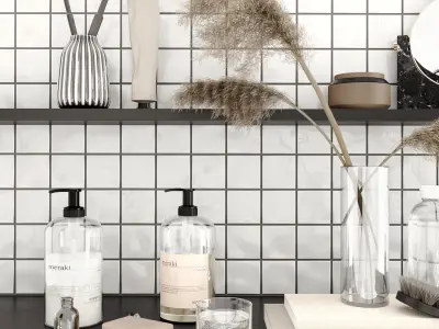 Minimalist bathroon set 3D model