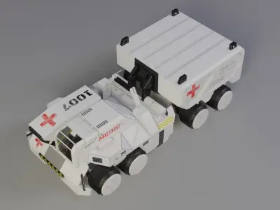 Sci-Fi Vehicles Low Poly Game Ready Model Low-poly 3D model