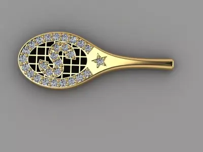 racket pendant 3D print model