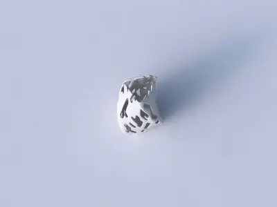 Vase twist curved tipping triangle with smooth cuts 3D print model