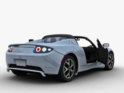 Tesla Roadster 2010 Low-poly 3D model