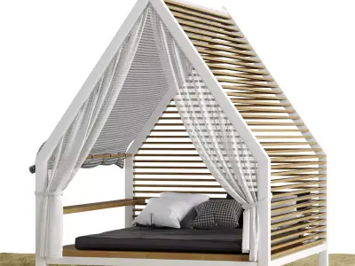 beach lounge outdoor 01 3D model