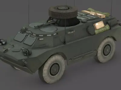 BRDM 2 Scout Vehicle Low-poly 3D model