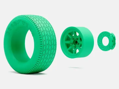 15x8 Minilite Wheel Goodyear Blue Streak 700 Tire 3D print model