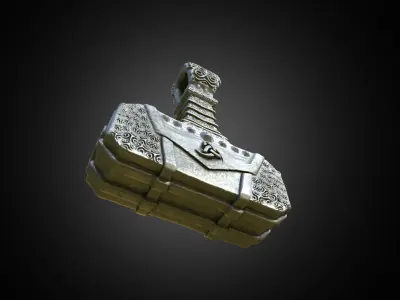 Stylized pendant Thor Hammer  3D print model