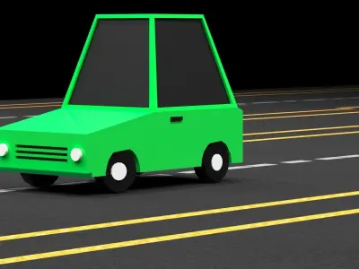 Cartoon Low Poly  Crossover Neon Car Low-poly 3D model Low-poly 3D model