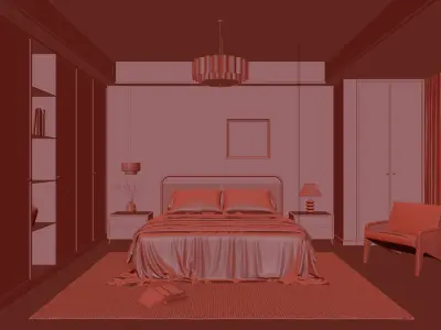   Bedroom interior 1 3D model